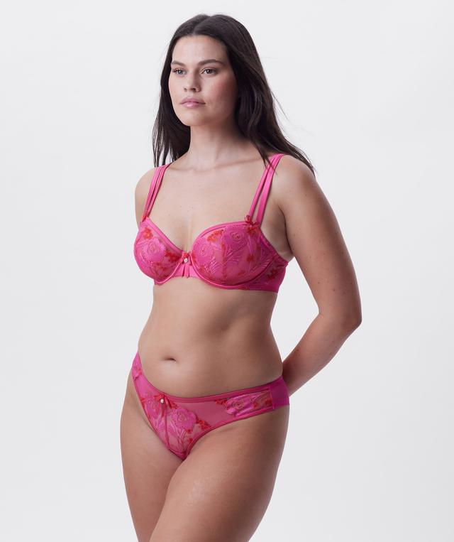 Enchanted Botanika Unlined Plunge Bra - Hot Pink