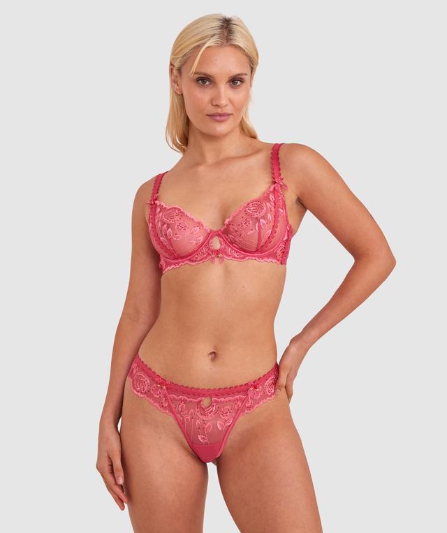 Enchanted Bouquet Of Roses Underwire Bra - Pink