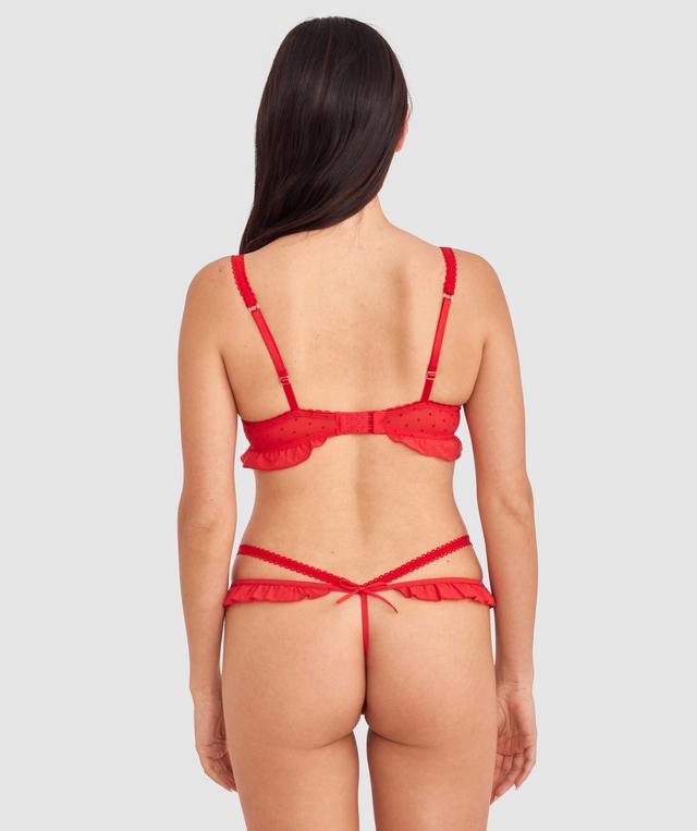 Enchanted Butterflies of Vienna High Leg String - Dark Red