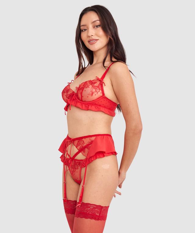 Enchanted Butterflies of Vienna Suspender - Dark Red