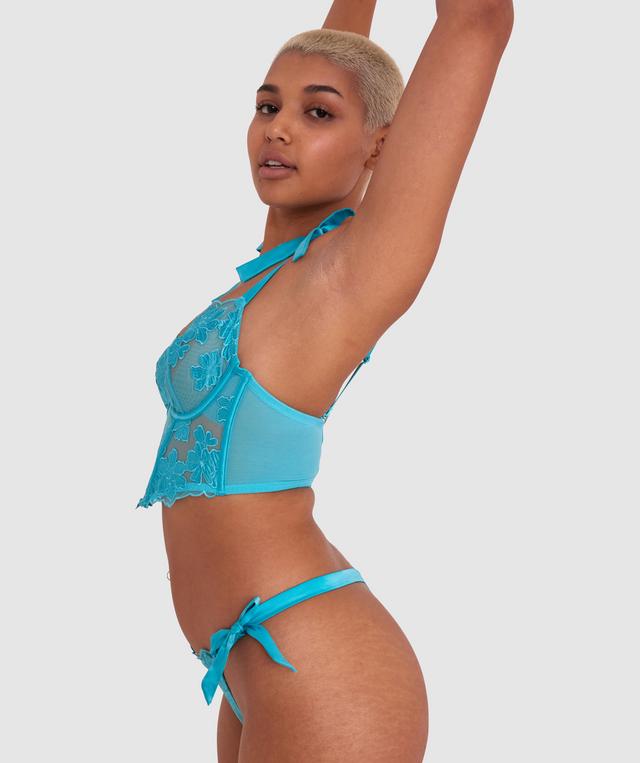 Enchanted Buy Yourself Flowers Plunge Underwire Bra - Aqua