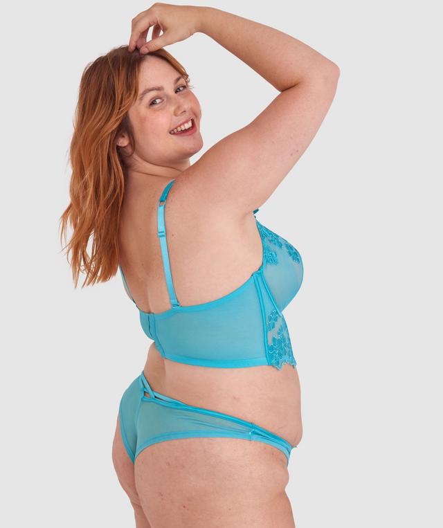 Enchanted Buy Yourself Flowers Plunge Underwire Bra - Aqua