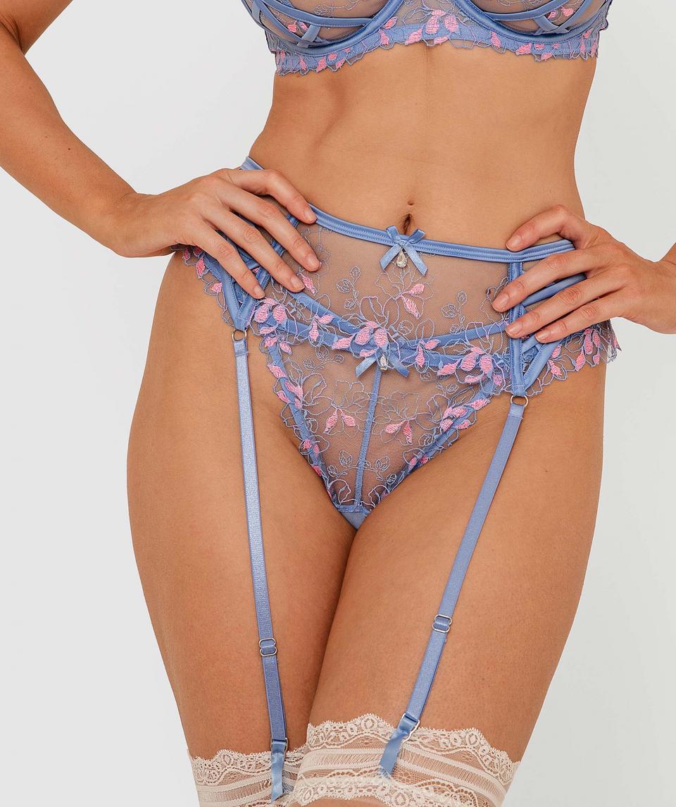 Enchanted Cherry Blossom Avenue Suspender - Blue