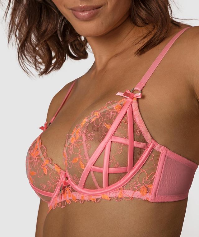 Enchanted Cherry Blossom Avenue Underwire Bra - Pink/Orange