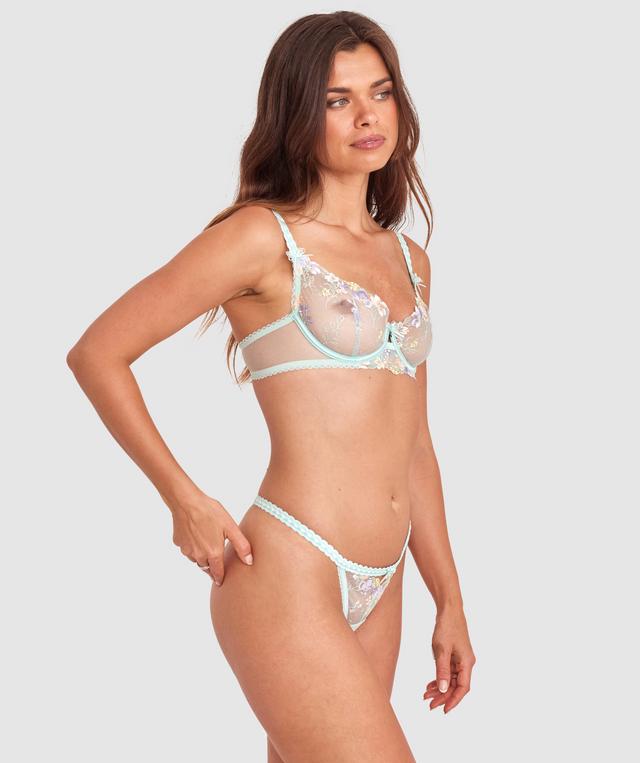 Enchanted Featherington High Leg String - Mint Green/Multicolour