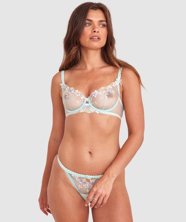 Enchanted Featherington High Leg String - Mint Green/Multicolour