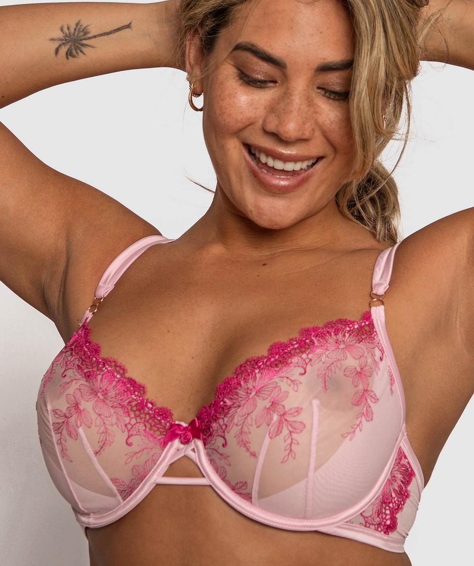 Enchanted Gallia Underwire Bra - Dark Pink/Light Pink