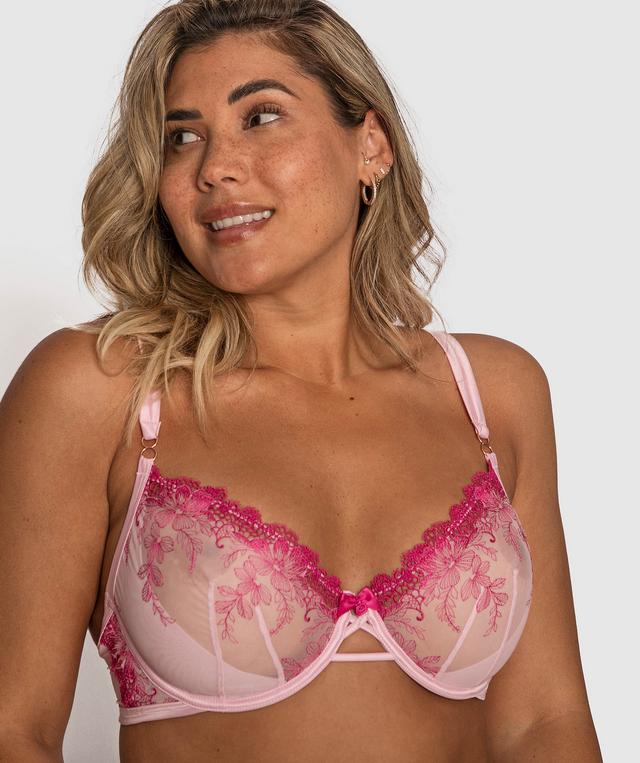 Enchanted Gallia Underwire Bra - Dark Pink/Light Pink