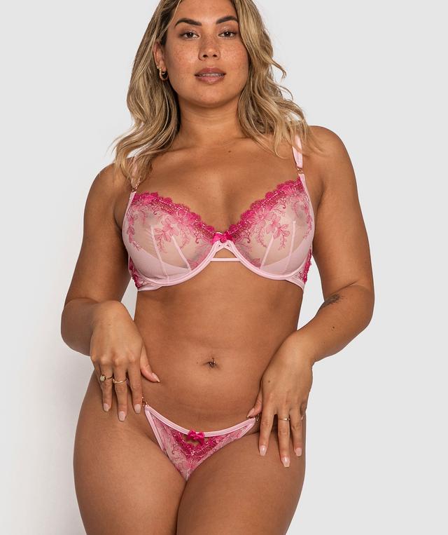 Enchanted Gallia Underwire Bra - Dark Pink/Light Pink