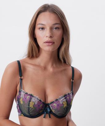 Enchanted Idle Bloom Balconette Bra - Dark Green (DARK GREEN)