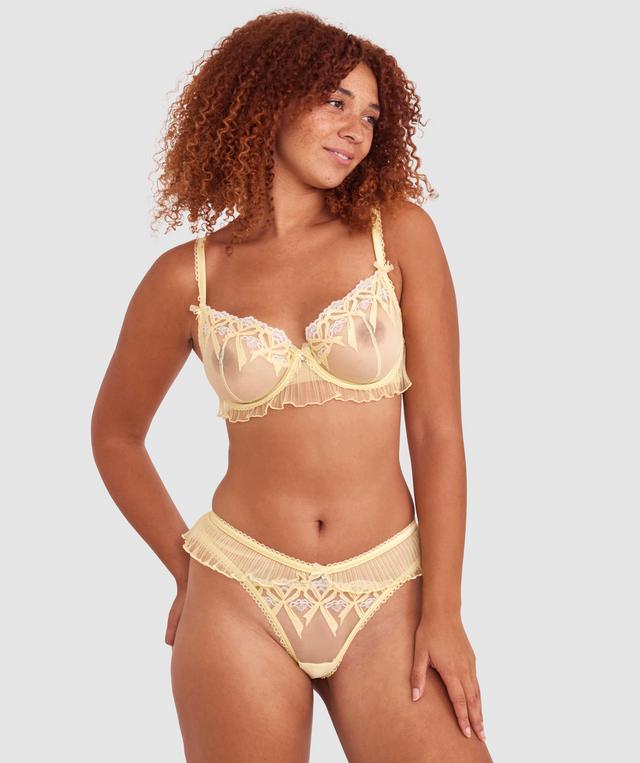 Enchanted Kinko High Leg Brazilian Knicker - Light Yellow