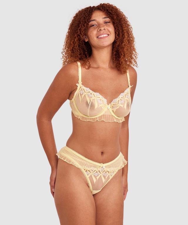 Enchanted Kinko High Leg Brazilian Knicker - Light Yellow
