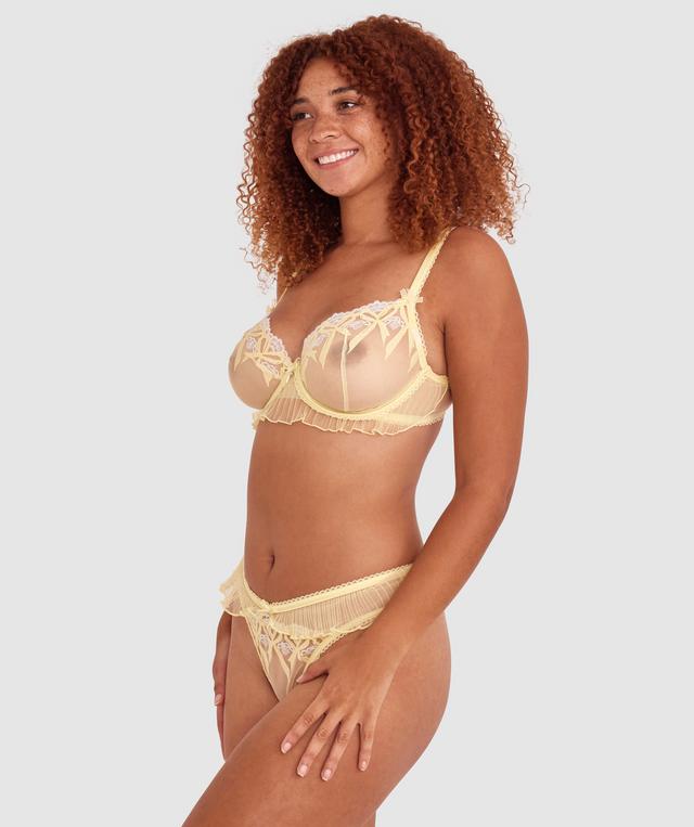 Enchanted Kinko High Leg Brazilian Knicker - Light Yellow