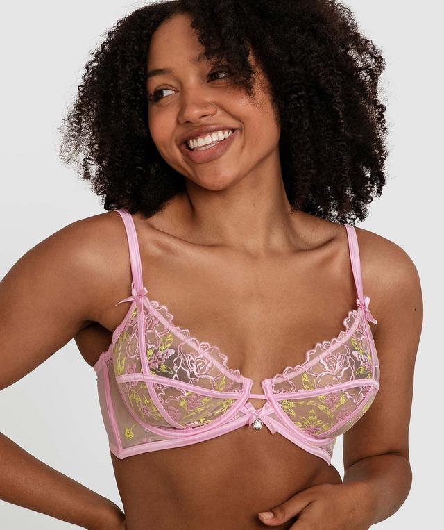 Enchanted Kisses In Kyoto Underwire Plunge Bra - Light Pink