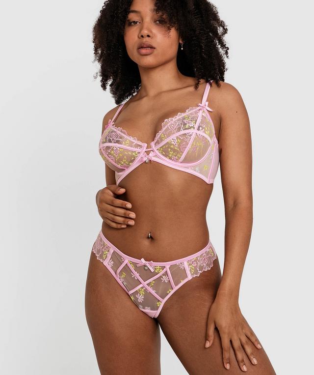 Enchanted Kisses In Kyoto Underwire Plunge Bra - Light Pink