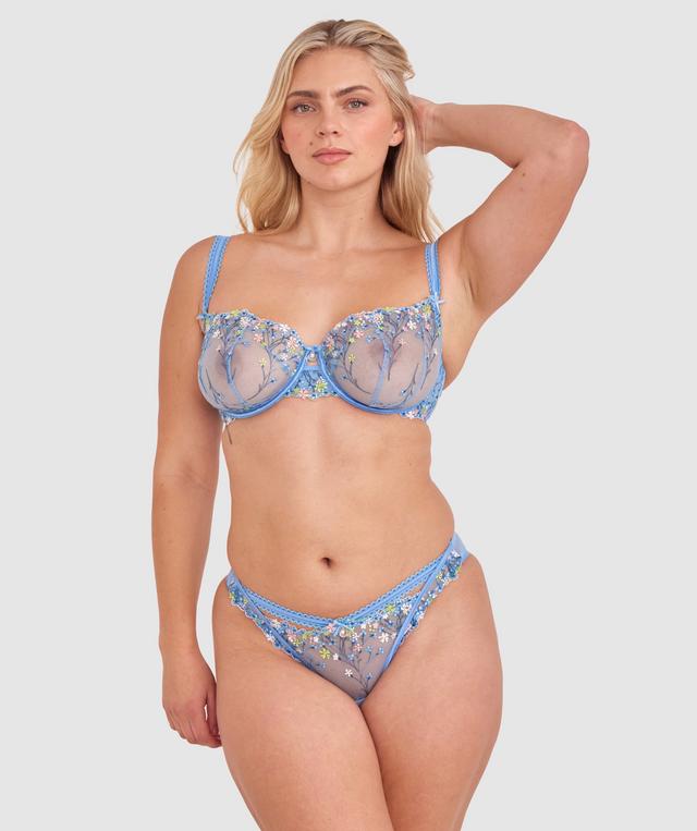 Enchanted Koa High Leg Brazilian Knicker - Light Blue