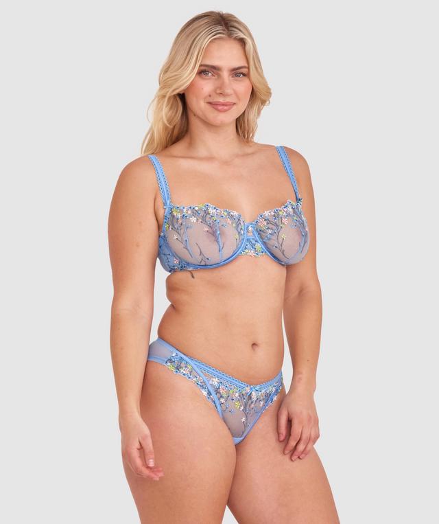 Enchanted Koa High Leg Brazilian Knicker - Light Blue