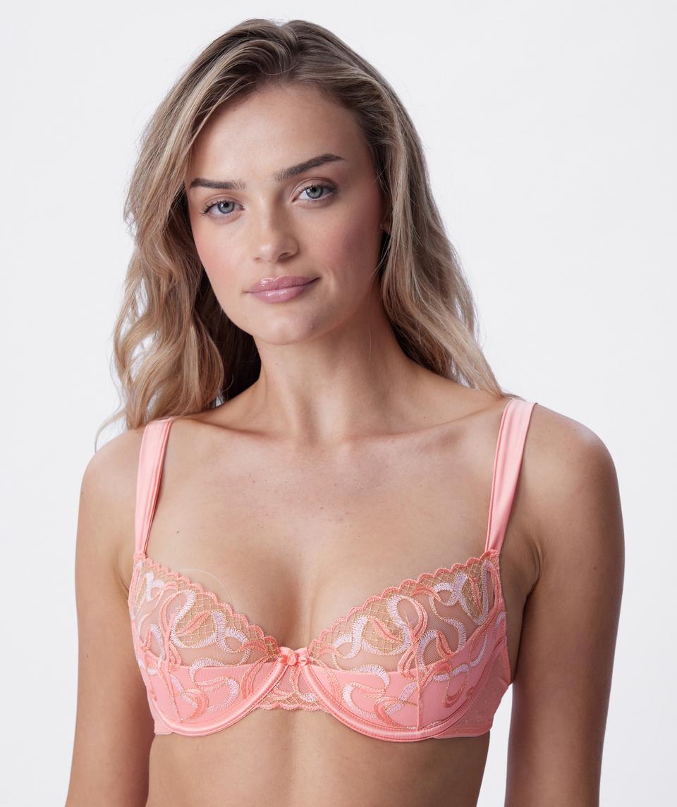 Enchanted Luna Drift Push Up 1/4 Cup Eclipse Bra - Light Coral