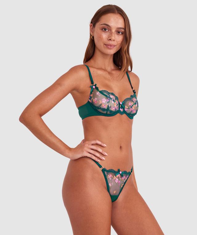 Enchanted Margaux Bra - Dark Green/ Multicolour