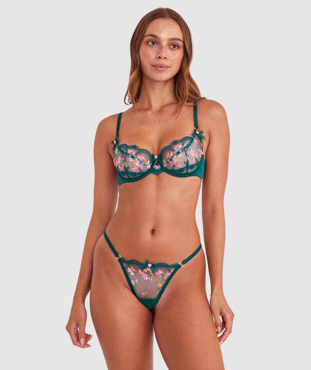 Enchanted Margaux Bra - Dark Green/ Multicolour