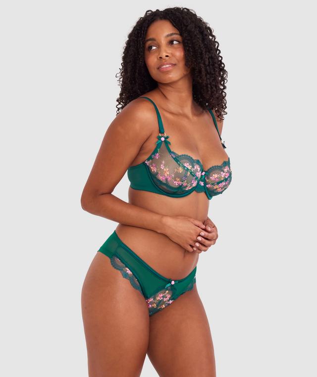 Enchanted Margaux High Leg Brazilian Knicker - Dark Green