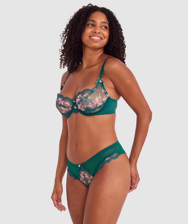 Enchanted Margaux High Leg Brazilian Knicker - Dark Green