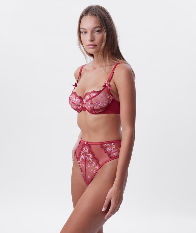 Enchanted Margaux High Waist G String - Dark Red