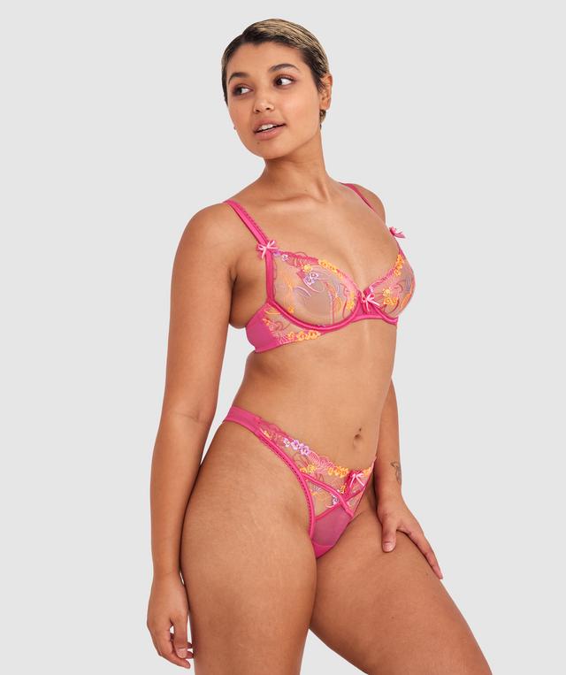 Enchanted Mi Amor High Leg G String - Dark Pink