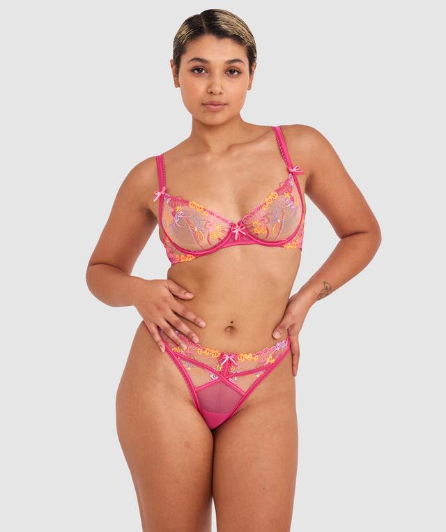 Enchanted Mi Amor High Leg G String - Dark Pink