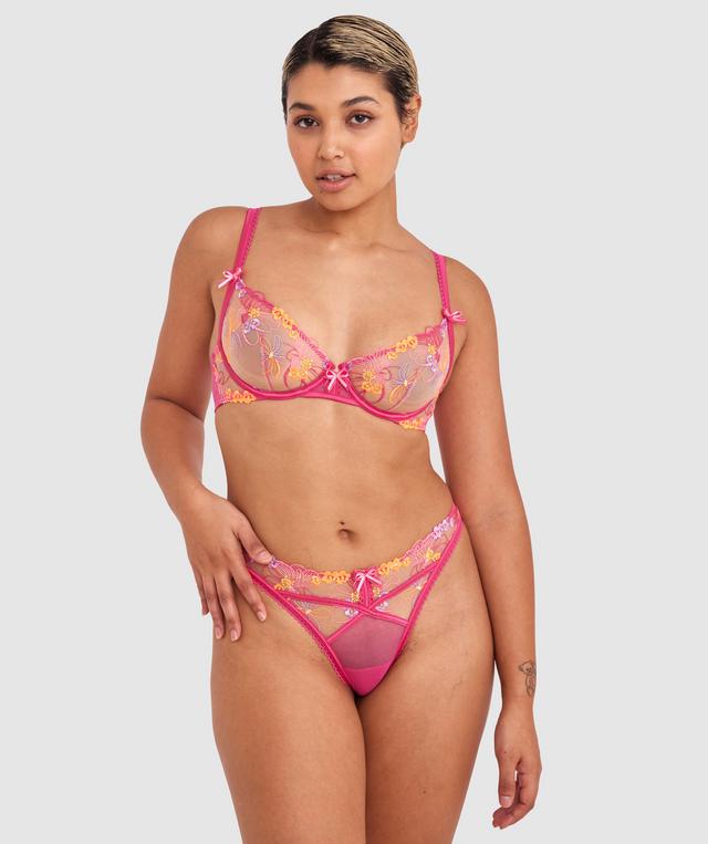 Enchanted Mi Amor High Leg G String - Dark Pink
