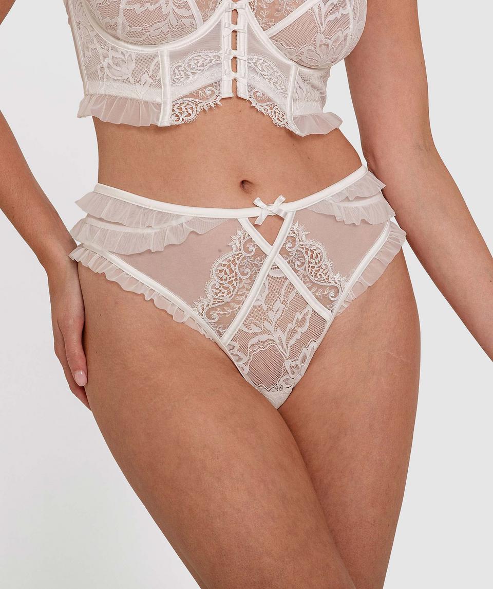 Enchanted Millicent High Waisted V String - Ivory