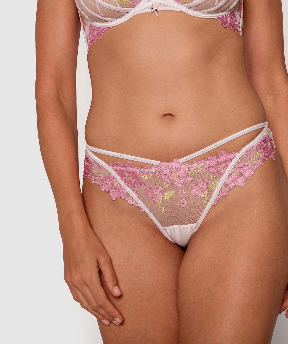 Enchanted Monets Garden Brazilian Knicker - Multi Colour/White