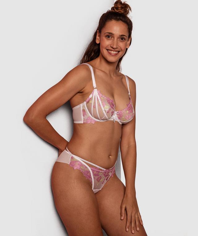Enchanted Monets Garden Brazilian Knicker - Multi Colour/White