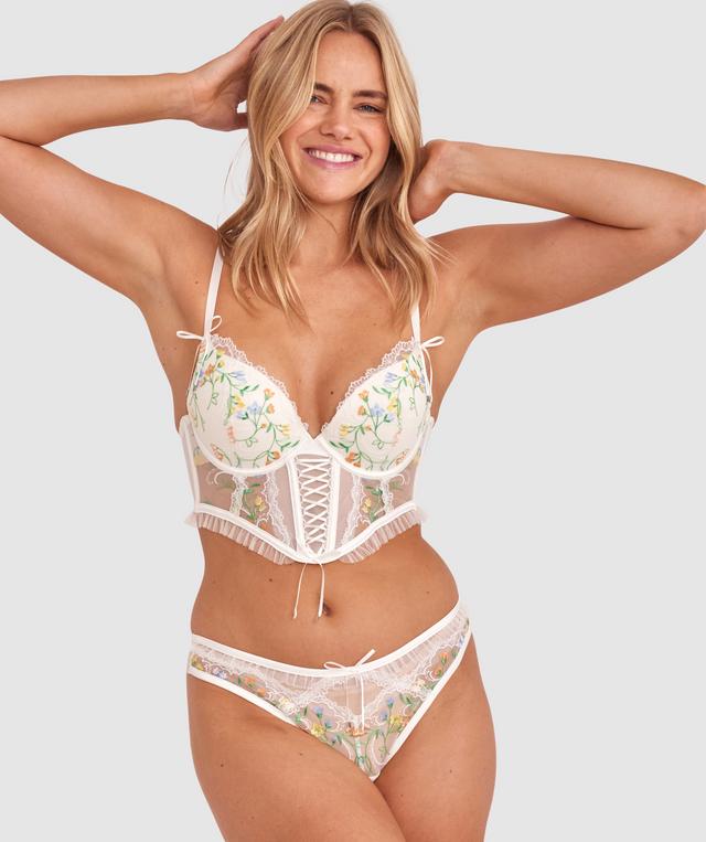 Enchanted Moonlight In Vermont Push Up Corset - Ivory/Multicolour