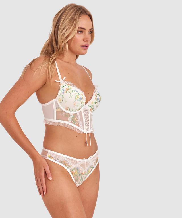 Enchanted Moonlight In Vermont Push Up Corset - Ivory/Multicolour