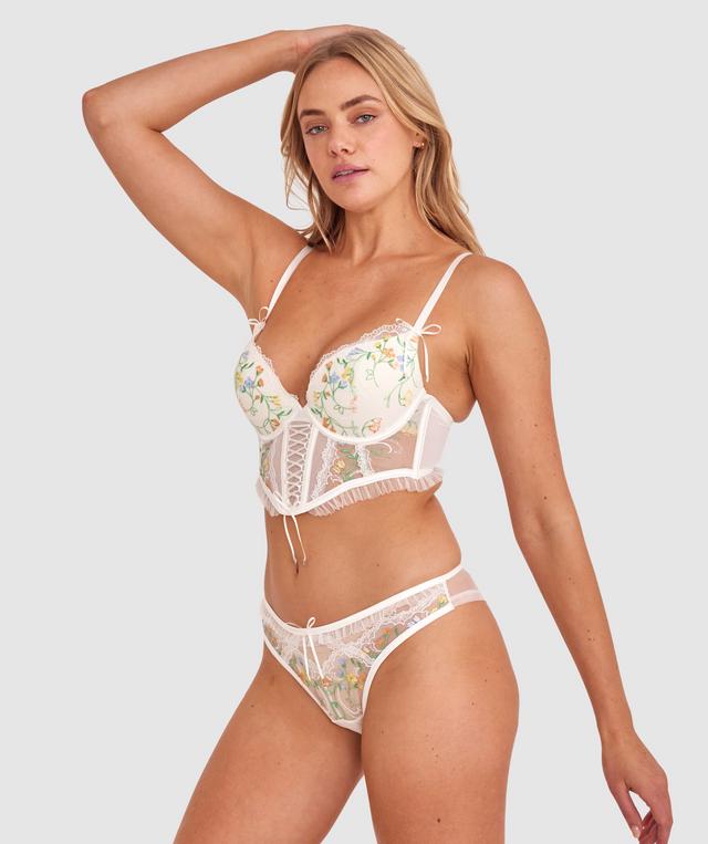 Enchanted Moonlight In Vermont Push Up Corset - Ivory/Multicolour