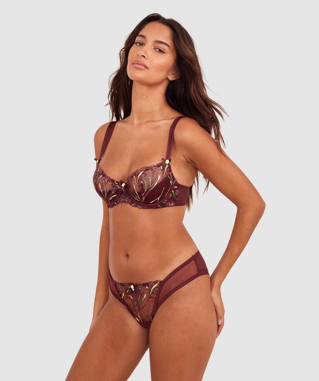 Enchanted Morena High Leg Brazilian Knicker - Berry