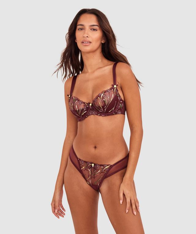 Enchanted Morena High Leg Brazilian Knicker - Berry