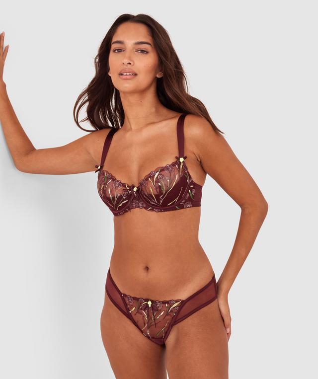 Enchanted Morena High Leg Brazilian Knicker - Berry
