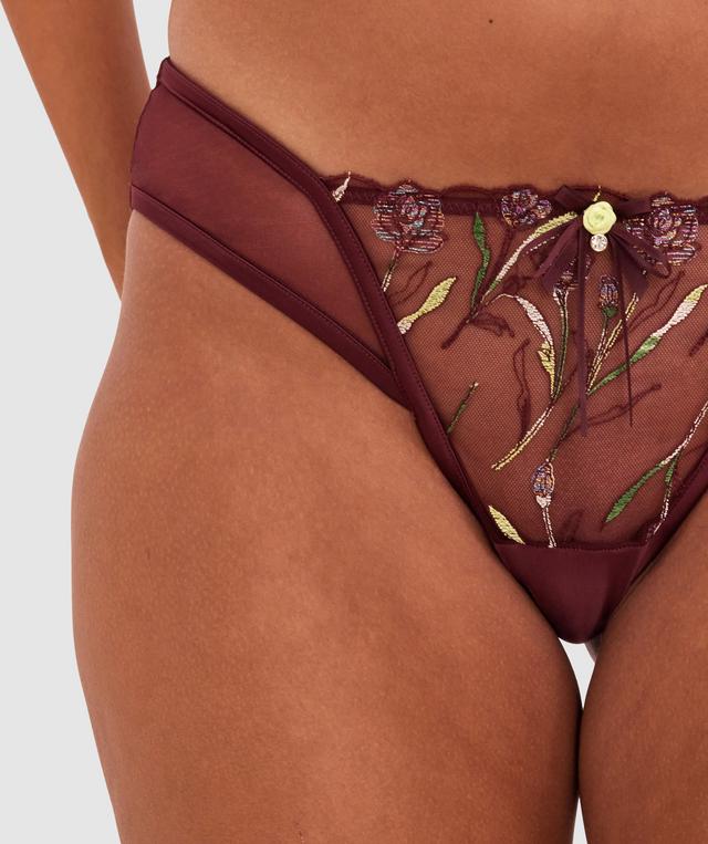 Enchanted Morena High Leg Brazilian Knicker - Berry