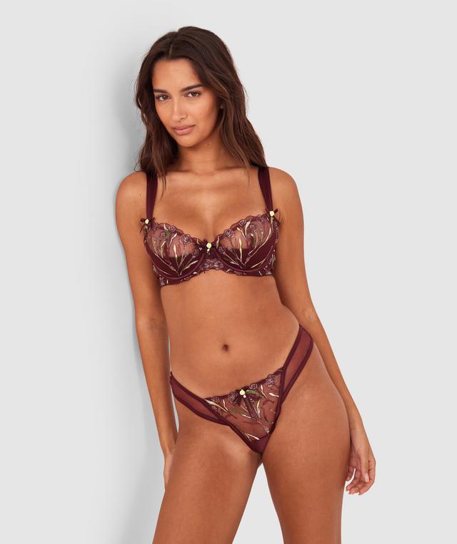 Enchanted Morena High Leg String - Berry