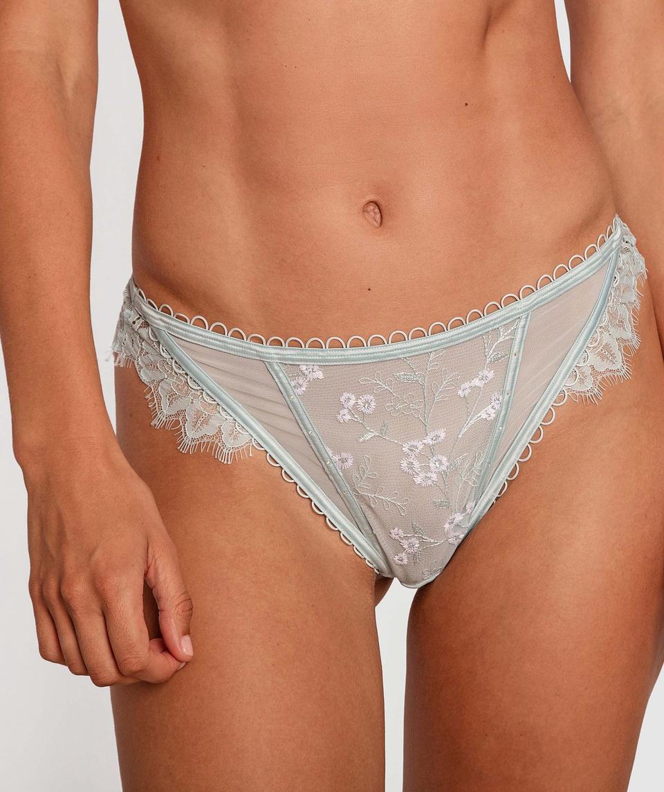 Enchanted One Night In Santorini High Waist Brief- Light Blue/White