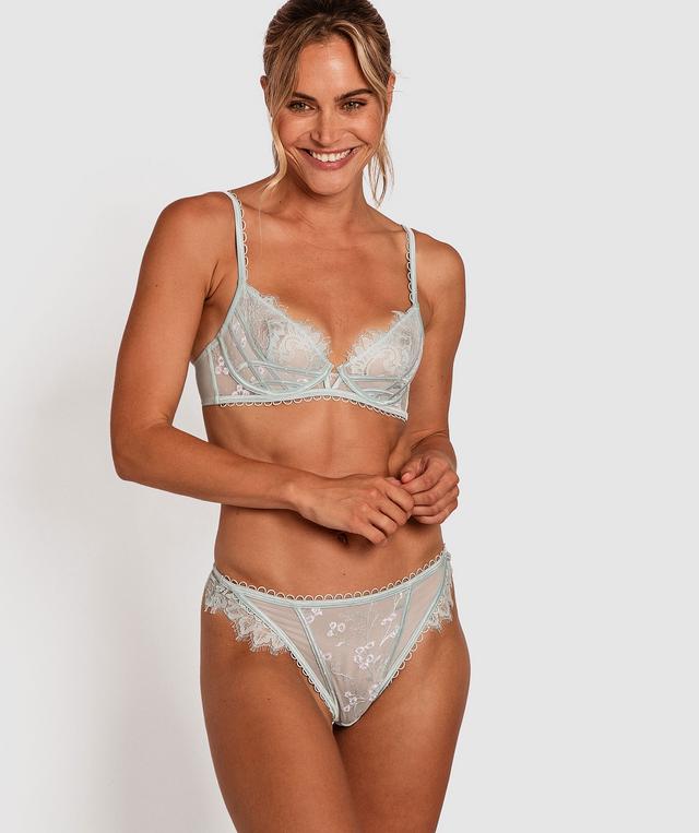 Enchanted One Night In Santorini High Waist Brief- Light Blue/White