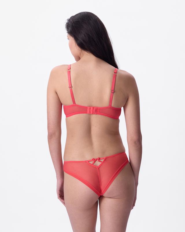 Enchanted Paradiso High Leg Brazilian Knicker - Light Red