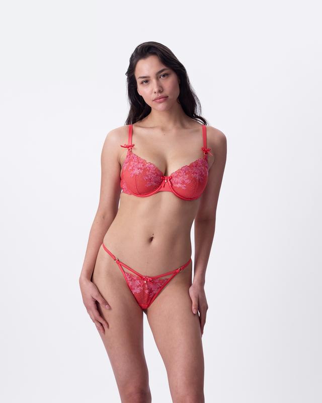 Enchanted Paradiso High Leg G String - Light Red