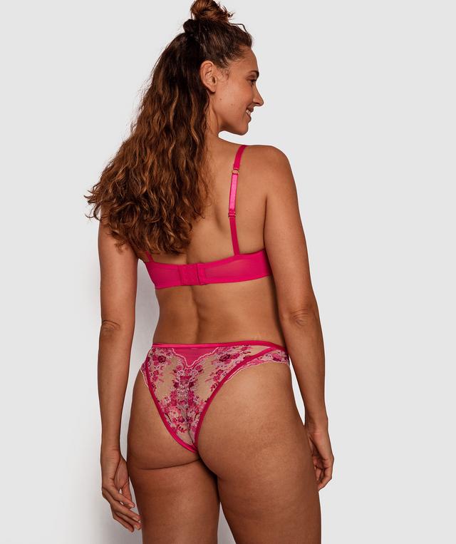 Enchanted Perpetual Femininty High Waisted Brief - Dark Pink/ Multi Colour