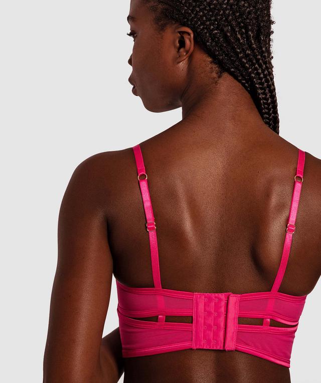 Enchanted Perpetual Femininty Plunge Underwire Corset - Dark Pink/ Multi Colour