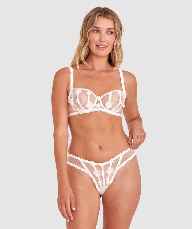 Enchanted Ready To Bloom High Leg Brazilian Knicker - Ivory