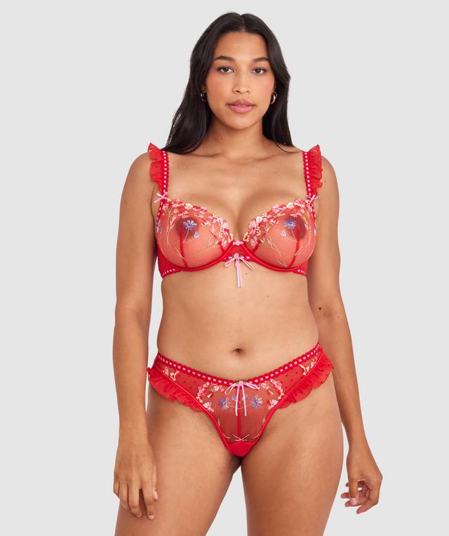 Enchanted She's So Lucky Bra - Red/Multicolour