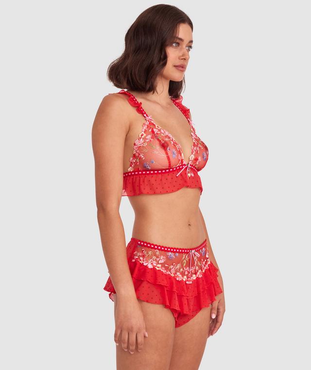 Enchanted She's So Lucky Bralette - Red/Multicolour